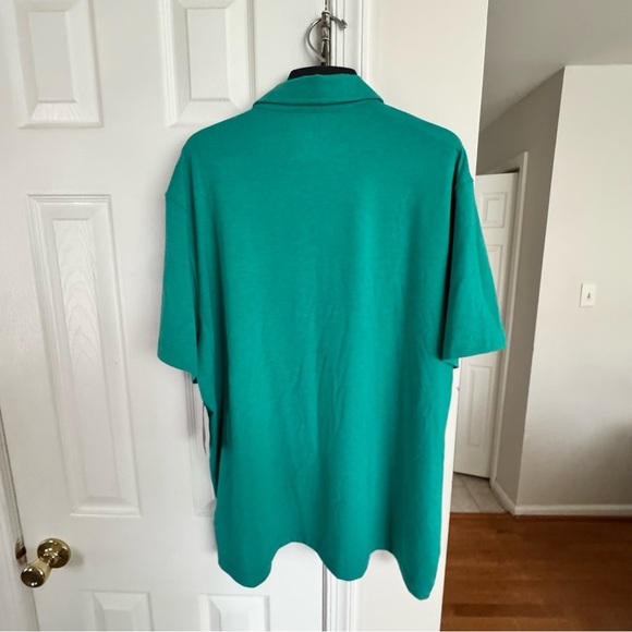 George Men's XL Poly Polo Shirt Tropical Jade Heather Short Sleeve Stretch Golf - Picture 2 of 10